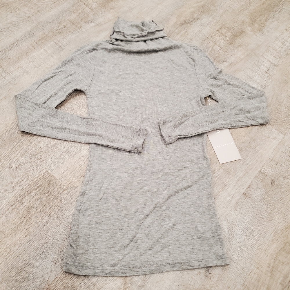 NWT Chelsea28 Gray Modal Long Sleeve Turtleneck Size XXS